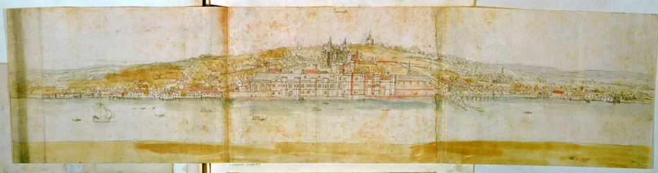 Palacio de Greenwich desde la Ribera Norte del Támesis, c.1544